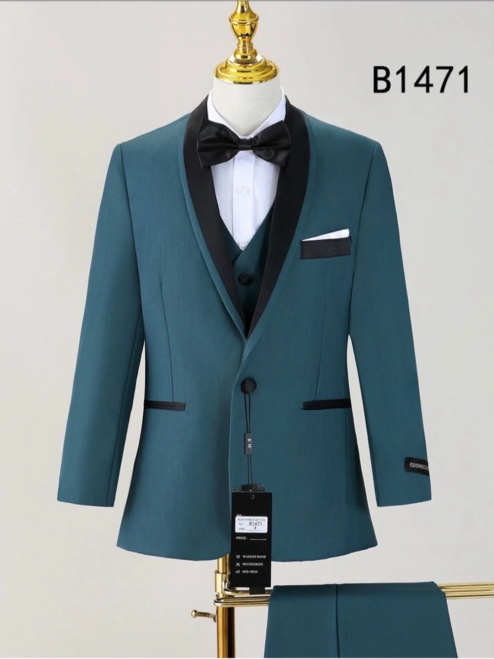 NWT Kids World of USA Boys Hunter Green Four Piece Formal Suit Size 12